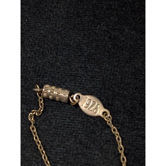 Vintage 1970s 1928 Morton Salt Girl Umbrella Gold Tone Necklace with Crystals - Picture 7 of 11